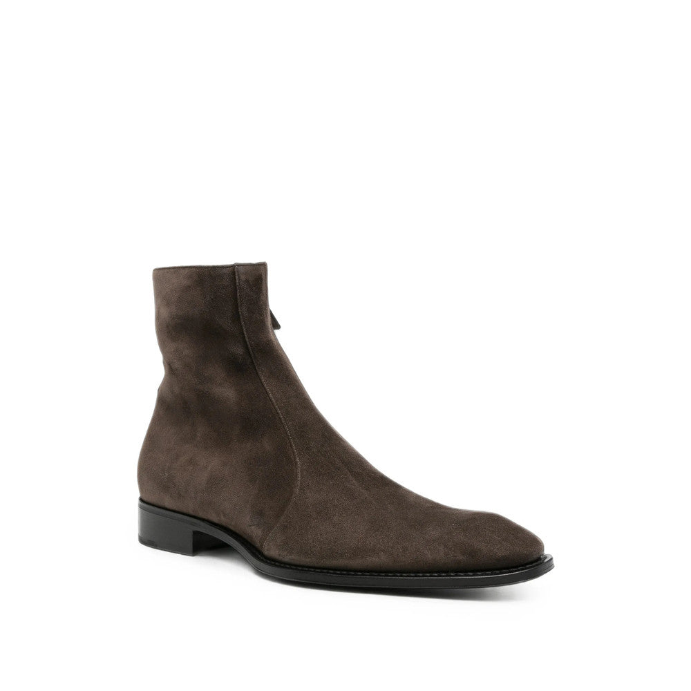 Brown Side-Zipper Boots 3