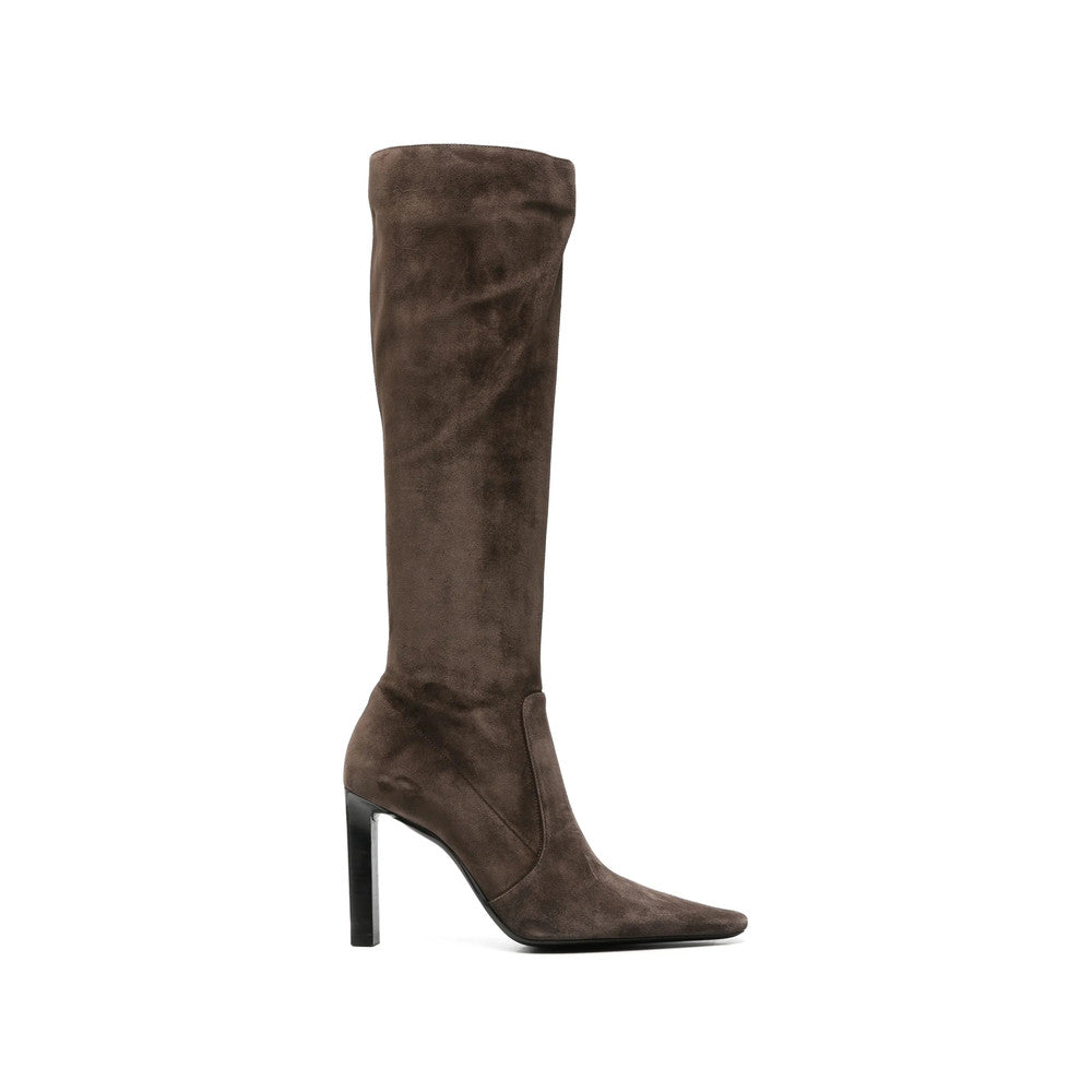 Brown Suede Knee-High Boots 1