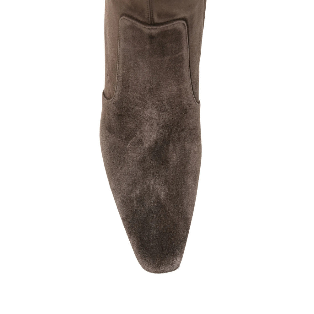 Brown Suede Knee-High Boots 4