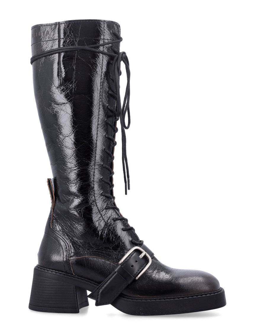 Black High Leather Boots 1