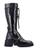 Black High Leather Boots 1