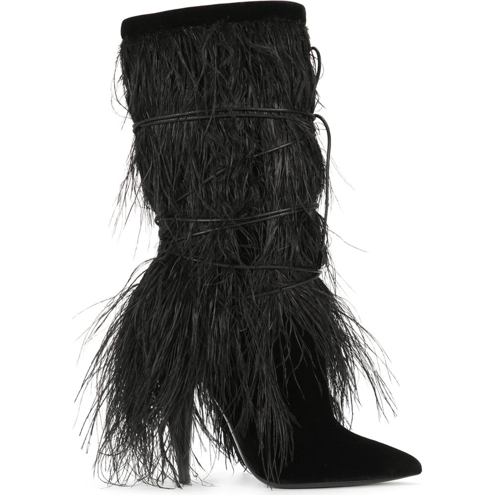 Black Textured Yeti Boots 1