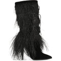 Black Textured Yeti Boots 1