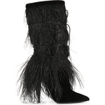 Black Textured Yeti Boots 1