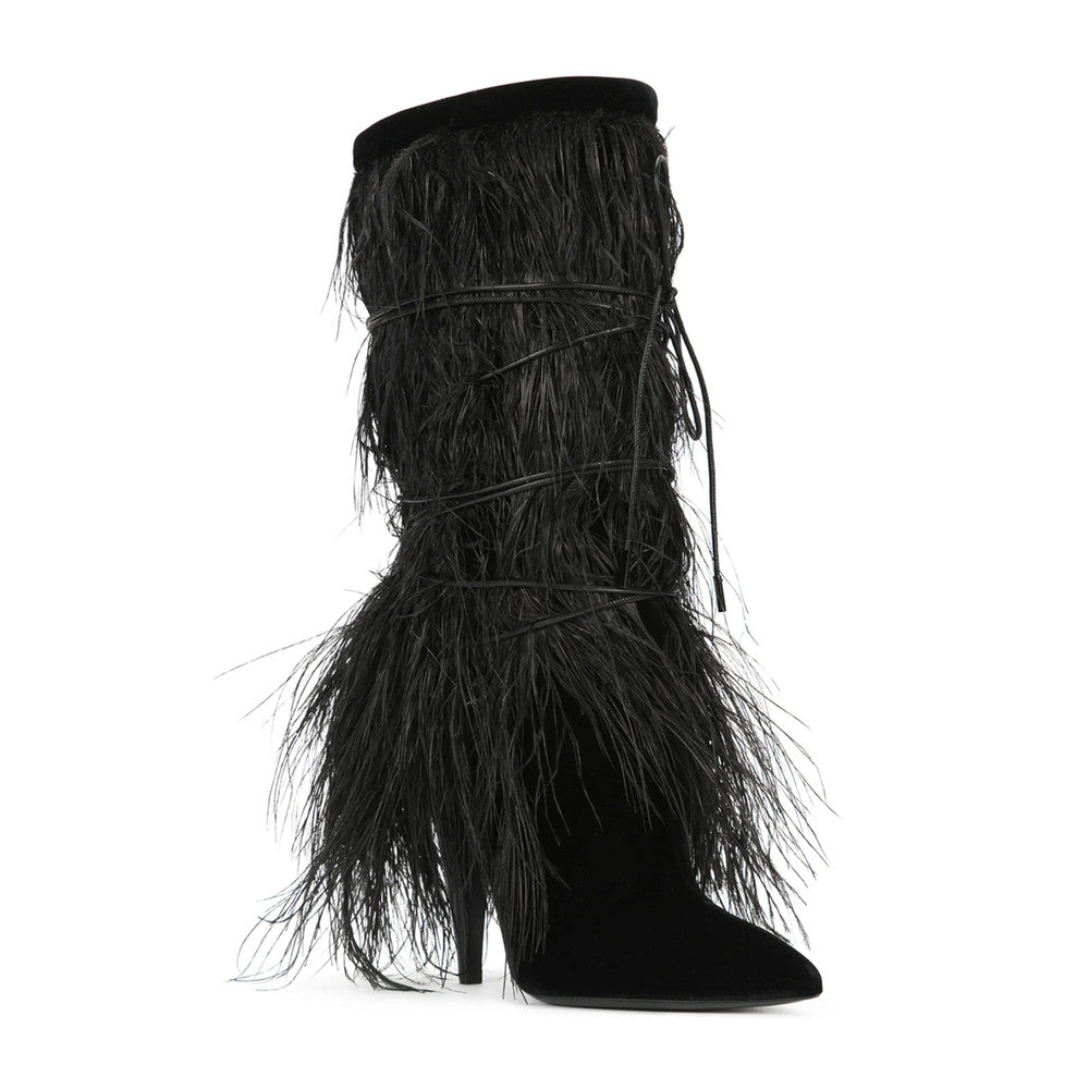 Black Textured Yeti Boots 2