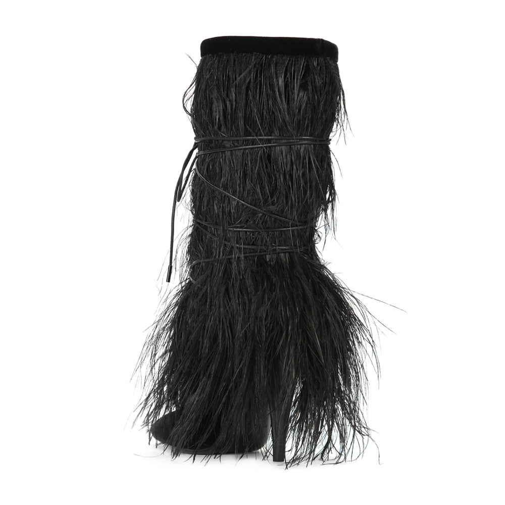 Black Textured Yeti Boots 3