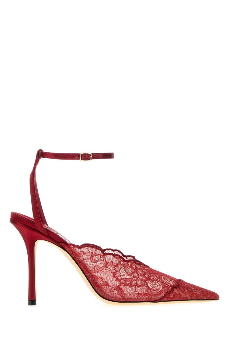 Red Lace Faiz Pumps 1