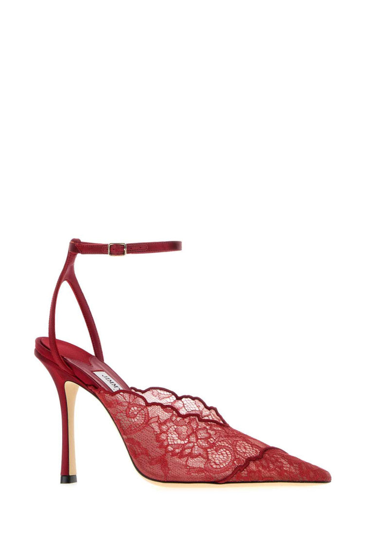 Red Lace Faiz Pumps 2