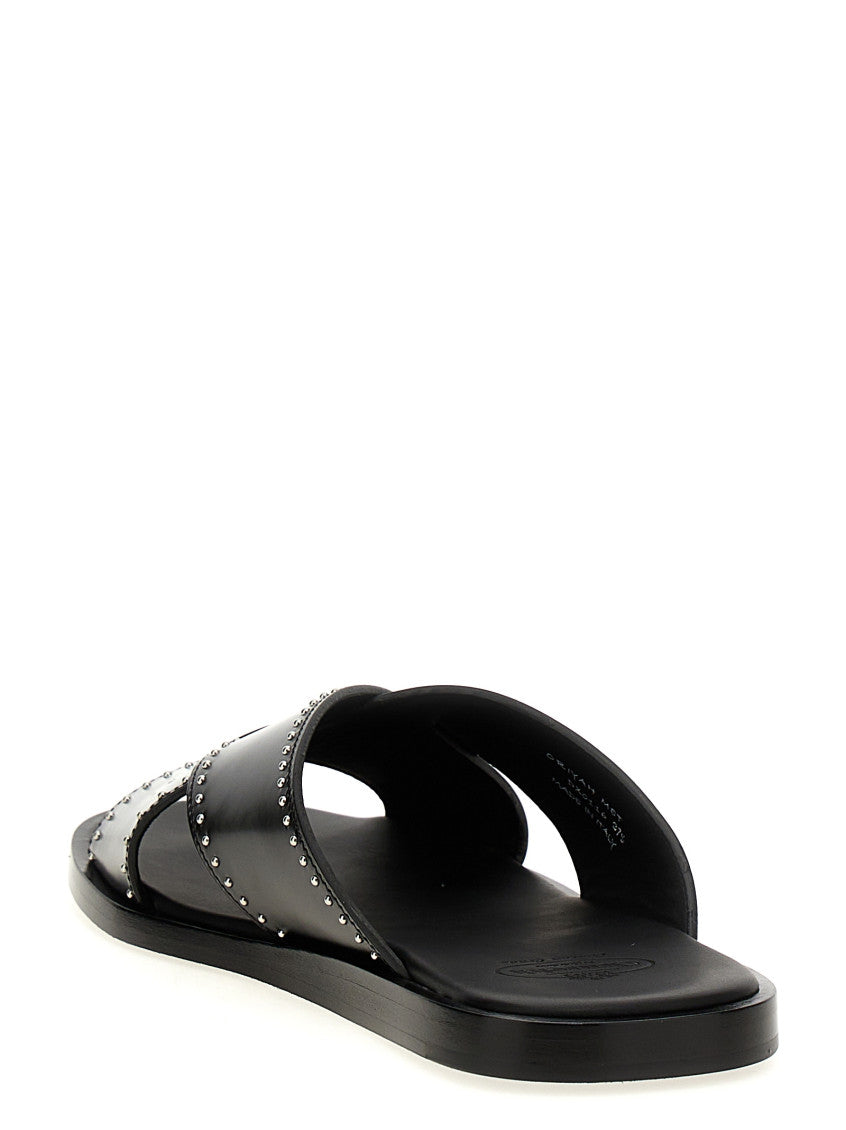 Black Slip On Sandals 3