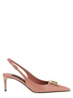 Pink Logo Leather Pumps 1