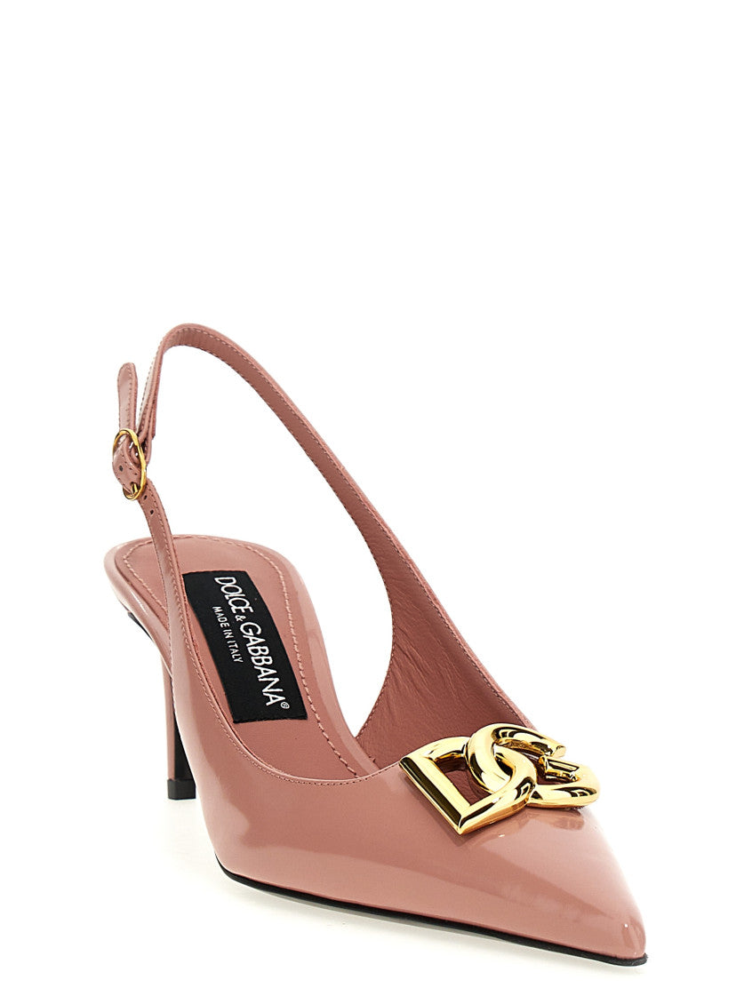 Pink Logo Leather Pumps 2