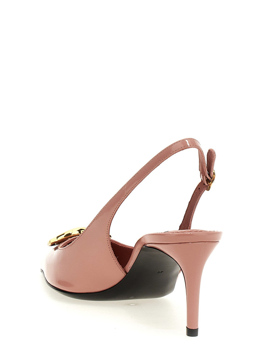 Pink Logo Leather Pumps 3