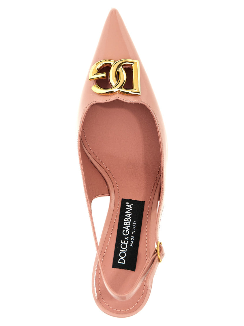 Pink Logo Leather Pumps 4