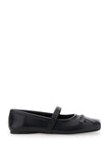 Black Leather Ballet Flats 1