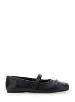 Black Leather Ballet Flats 1