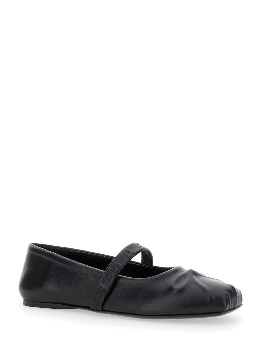 Black Leather Ballet Flats 2