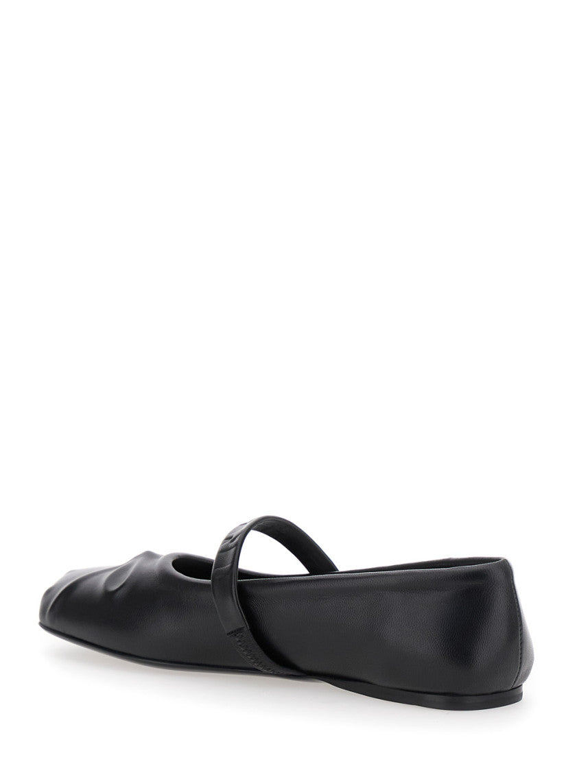 Black Leather Ballet Flats 3