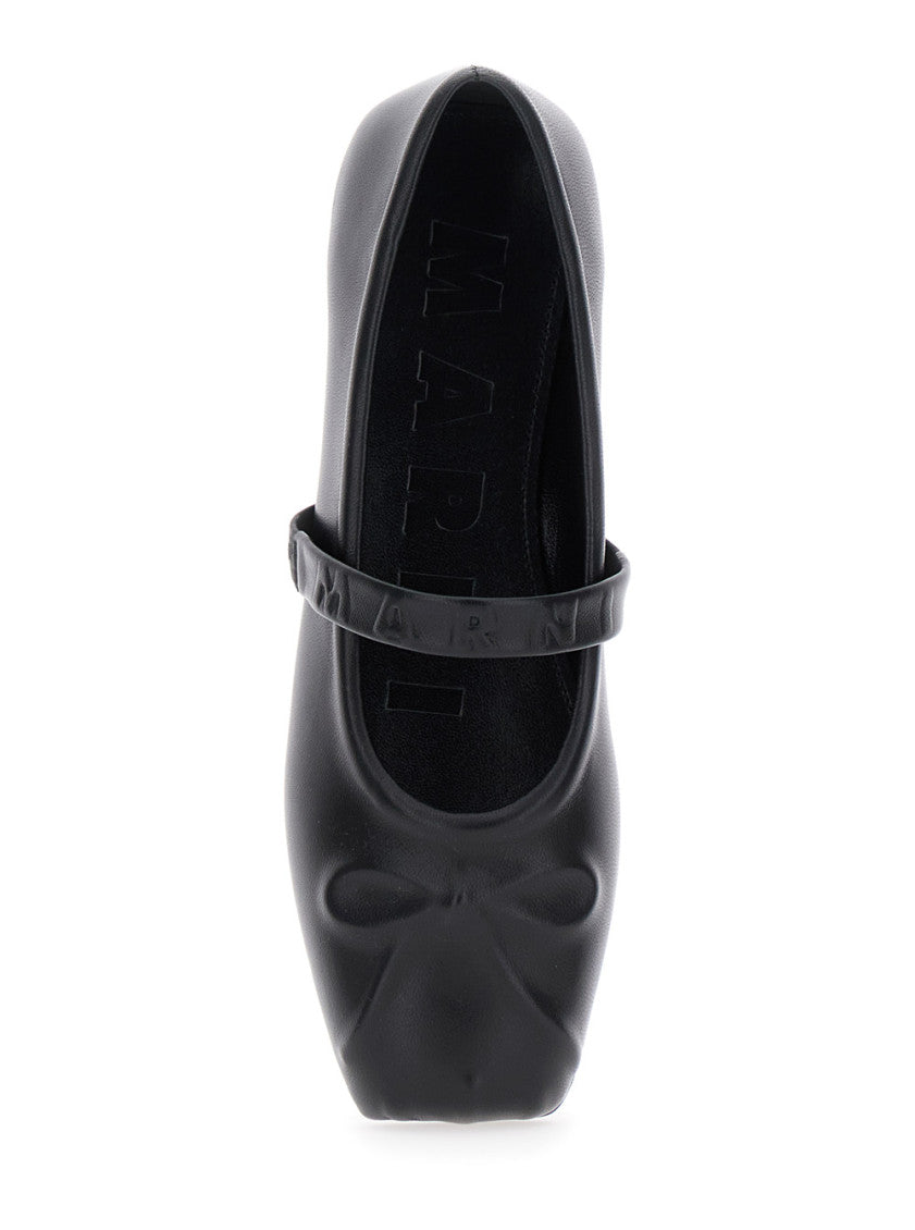 Black Leather Ballet Flats 4