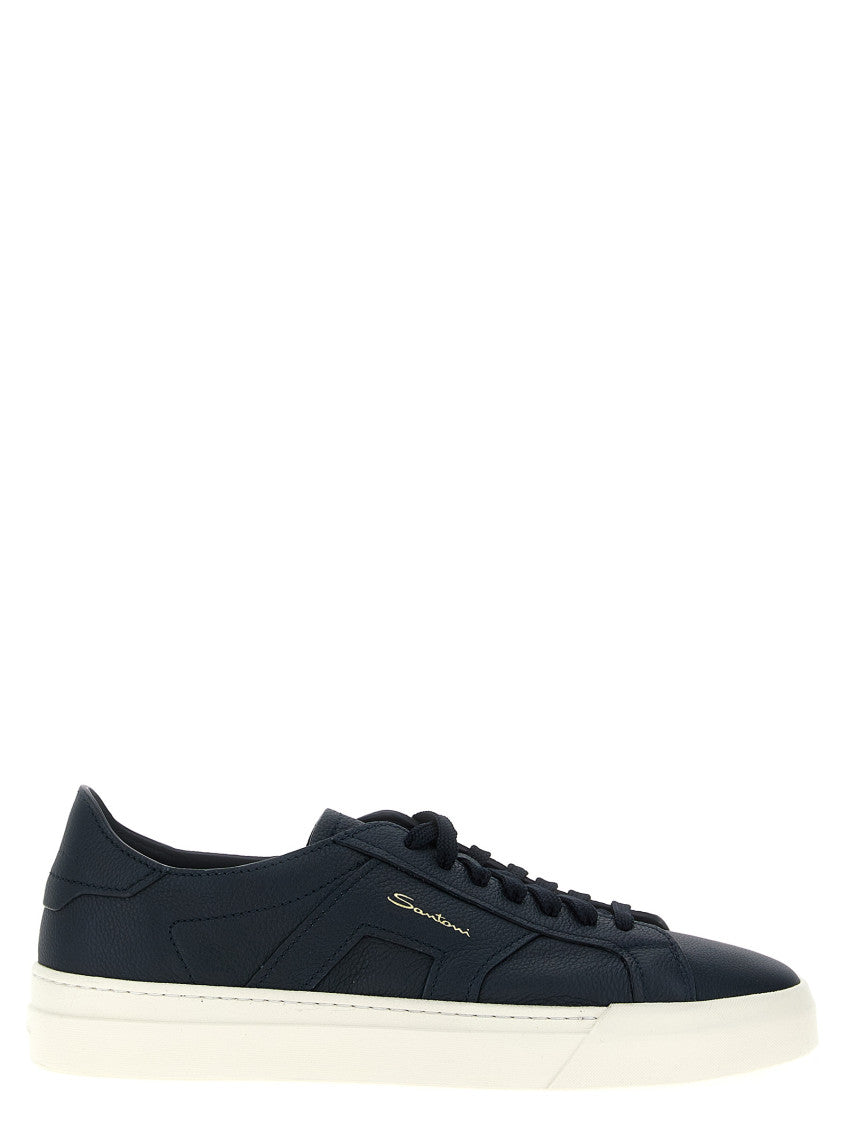 Navy Blue Lace Up Sneakers 1