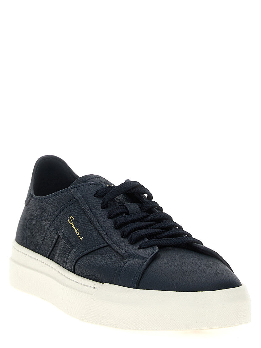 Navy Blue Lace Up Sneakers 2