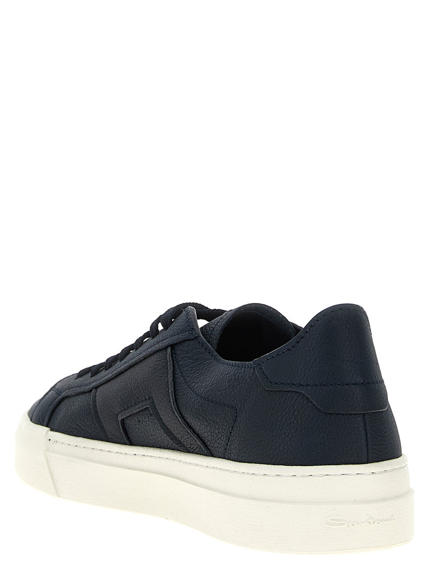 Navy Blue Lace Up Sneakers 3