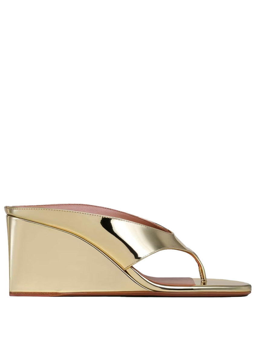 Golden T-strap Wedges 1