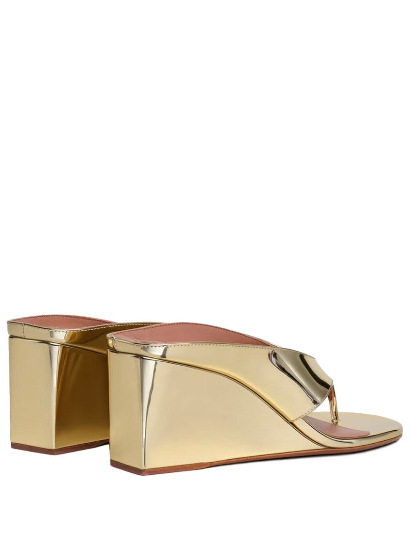 Golden T-strap Wedges 3