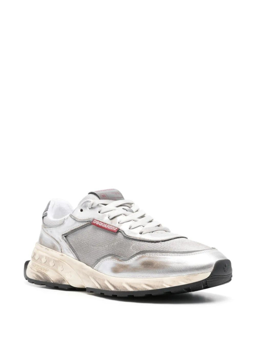 Silver Leather Sneakers 2