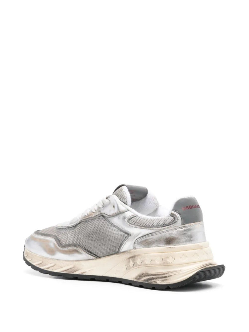 Silver Leather Sneakers 3