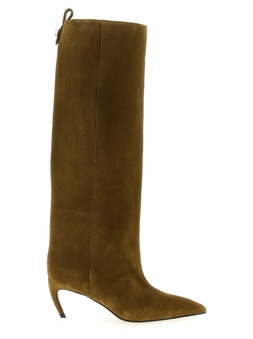 Green Suede Boots 1