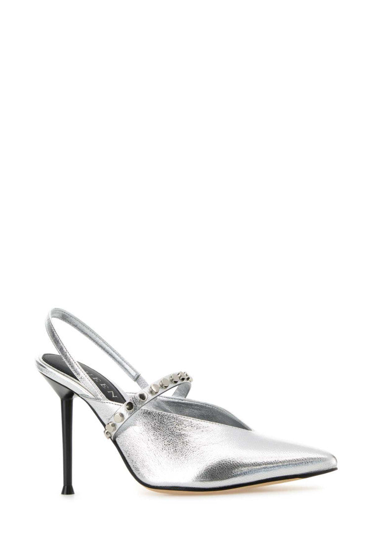 Silver Leather Pumps 2