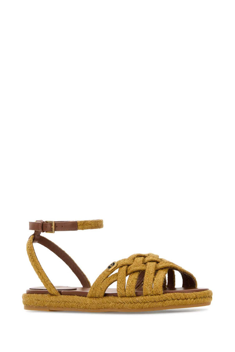 Yellow Solid VLogo Signature Sandals 2