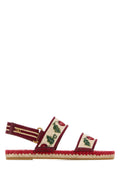 White Embroidered V Logo Sandals 1
