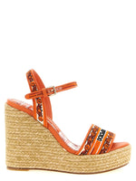 Orange Embroidered Wedges 1
