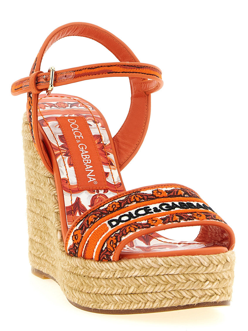 Orange Embroidered Wedges 2