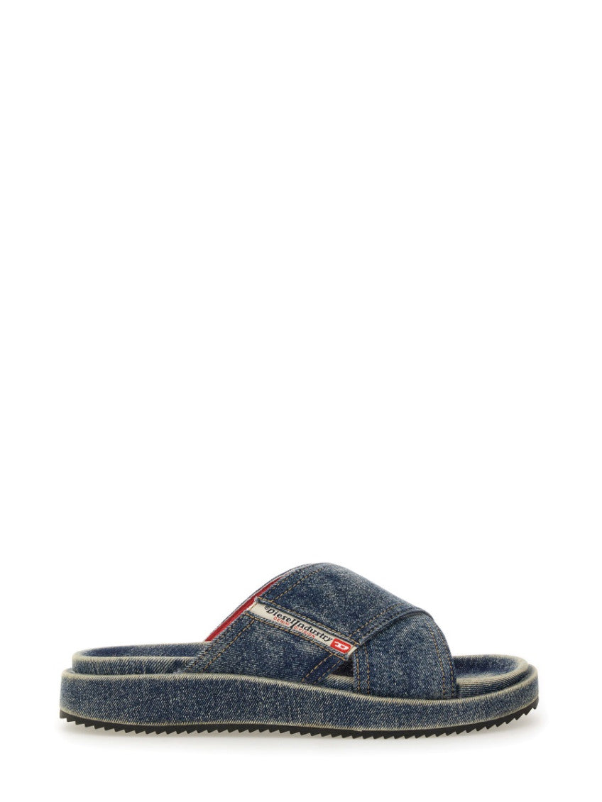 Blue Solid Cros Sandals 1