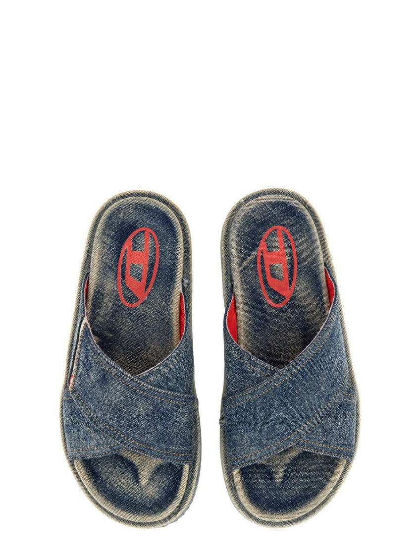 Blue Solid Cros Sandals 6