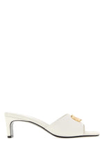 White Solid Bamboo Heels 1