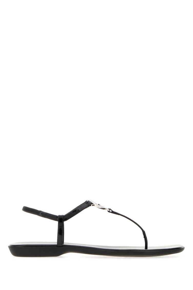 Black Solid Sandals 1