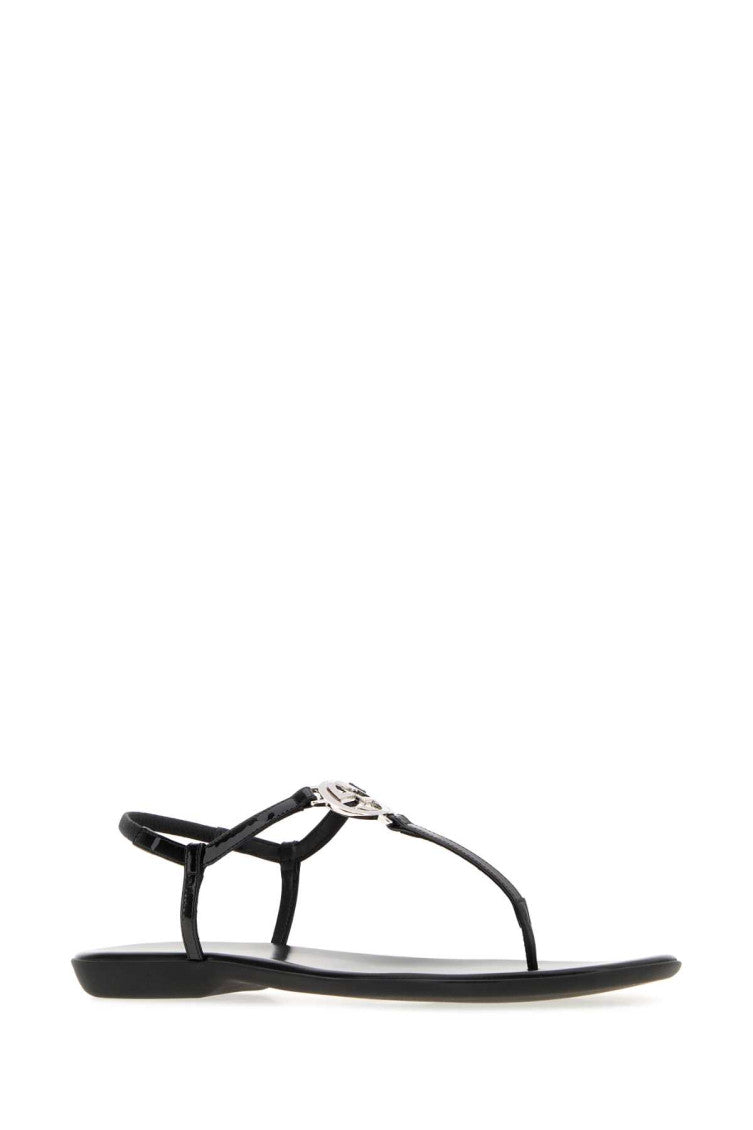 Black Solid Sandals 2