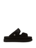 Black Solid Goldenstar Sandals 1