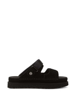Black Solid Goldenstar Sandals 1