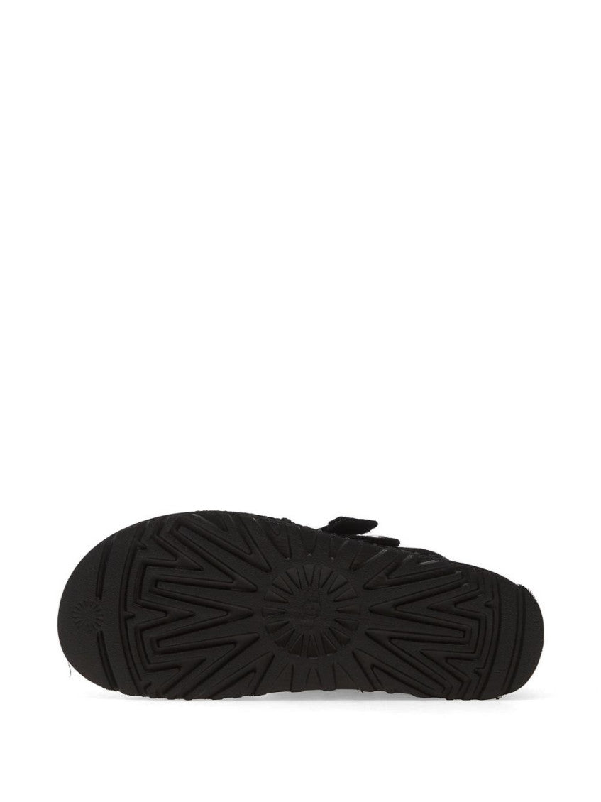 Black Solid Goldenstar Sandals 2