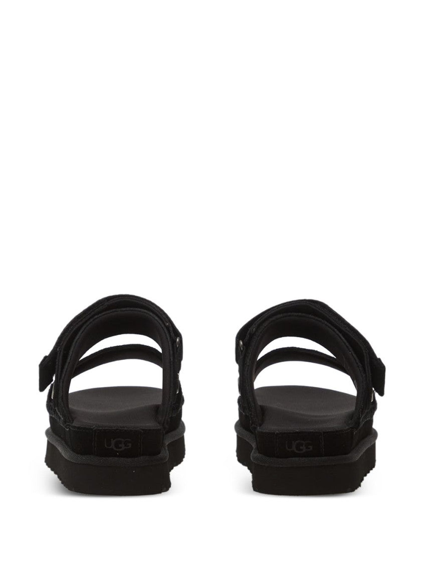 Black Solid Goldenstar Sandals 4