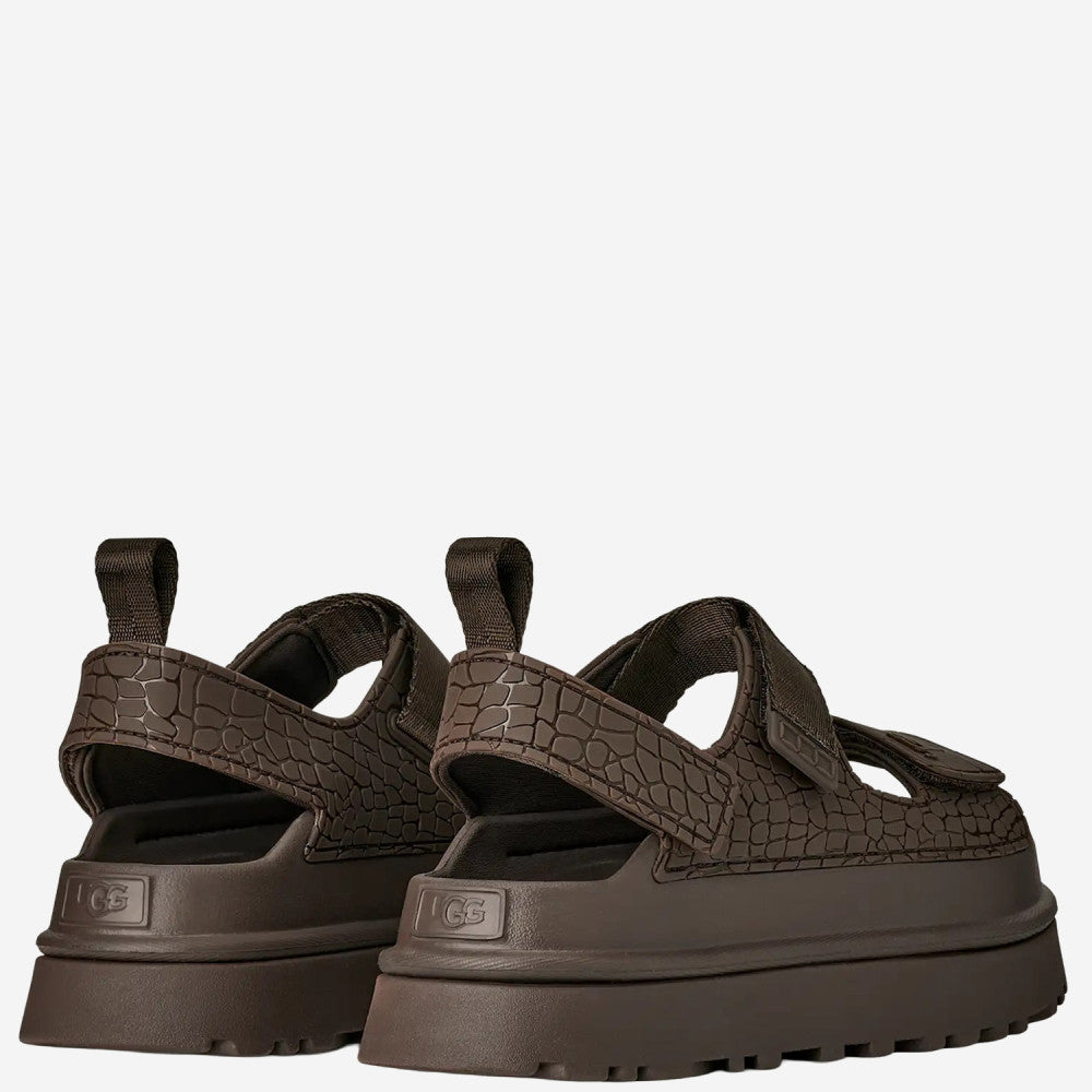 Brown Smoke Textured Sandals 3
