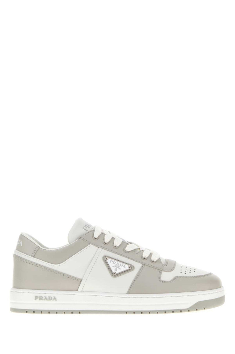 White Two-tone Logo Sneakers 1
