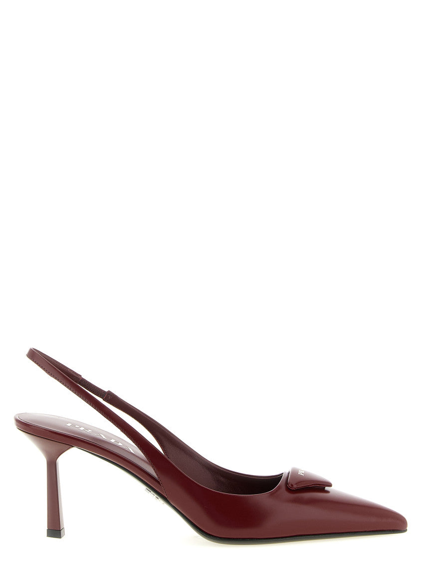 Maroon Logo Slingback Pumps 1
