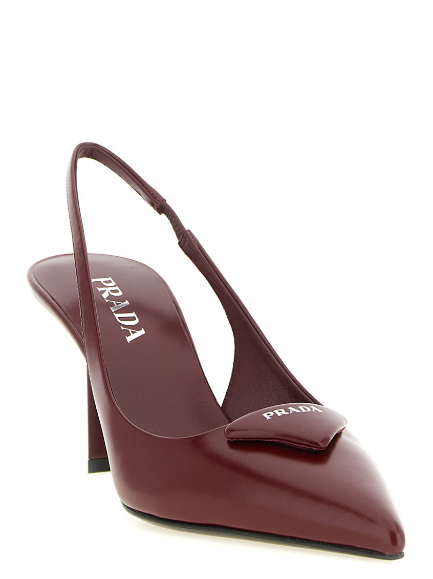 Maroon Logo Slingback Pumps 2