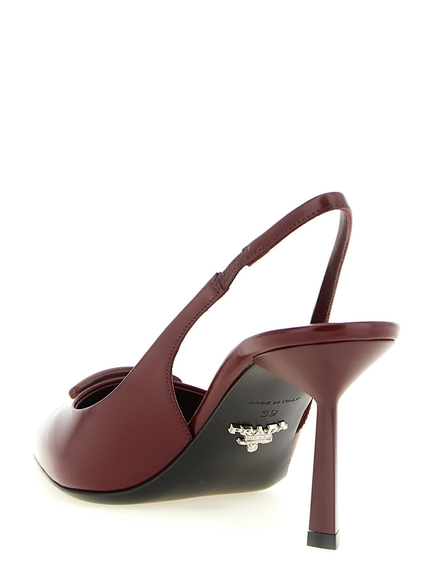Maroon Logo Slingback Pumps 3