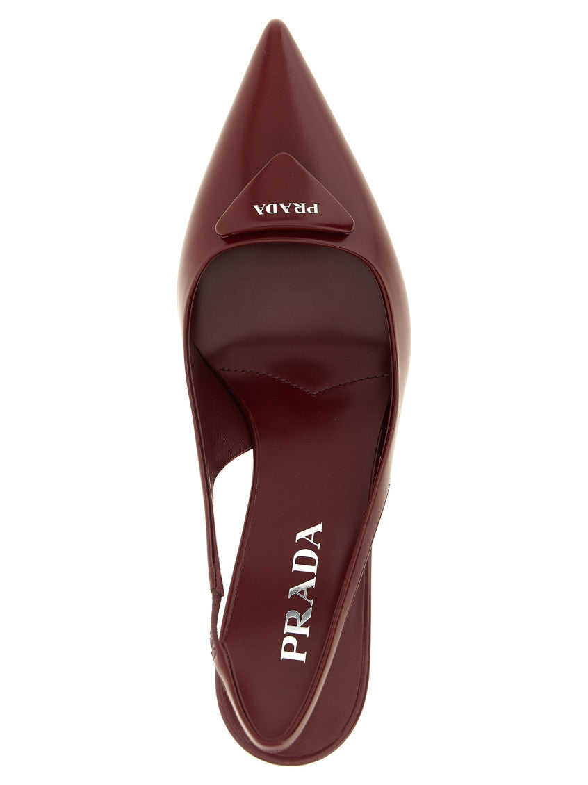 Maroon Logo Slingback Pumps 4